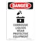 Signmission OSHA Danger Sign, Corrosive Liquids Wear, 18in X 12in Rigid Plastic, 12" W, 18" H, Portrait OS-DS-P-1218-V-1106 - alternate 1